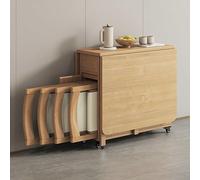 Ensemble de table de salle à manger pliable avec abattant extensible et tiroir de rangement, meuble peu encombrant pour la maison, le salon et le restaurant