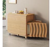 Ensemble de table de salle à manger pliable, table en bois massif avec chaises, meubles de cuisine extensibles pour restaurant et usage domestique