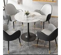 Ensemble de table de salle à manger ronde avec chaises, base trompette, plateau en ardoise, résistant aux chocs, aux rayures, aux hautes températures, idéal pour le bureau ou le café