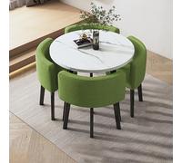 Ensemble de table de salle à manger ronde moderne avec 4 chaises - Meuble compact pour bureau et cuisine, petit déjeuner, salle à manger, salle de conférence élégante, 48,3 cm, design pour un usage