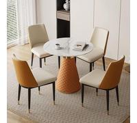 Ensemble de table de salle à manger ronde multi-usage moderne pour salle à manger, salle d'étude, chambre à coucher, centre commercial, couloir (orange+)