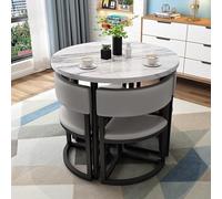 Ensemble de table de salle à manger ronde pour 4 personnes, table de cuisine compacte de 78,7 cm avec 4 chaises, meuble multifonctionnel pour salle à manger, salon, petit bureau, conférence