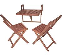Ensemble de table d'extérieur Silecomplaza Balkonhängetisch, modèle Berkley, 3 pièces, couleur marron
