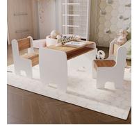 Set de table et deux chaises pour enfants - blanc/chêne artisanal or