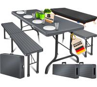Ensemble de table et bancs de brasserie KESSER® 3 pièces | Table de buffet pour l'intérieur et l'extérieur Ensemble de jardin pliable 183 x 76 x 74 cm Table pliante en plastique Table de jardin avec h