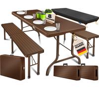 Ensemble de table et bancs de brasserie KESSER® 3 pièces | Table de buffet pour l'intérieur et l'extérieur Ensemble de jardin pliable 183 x 76 x 74 cm Table pliante en plastique Table de jardin avec h