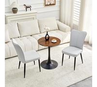 Ensemble de table et chaises 3 pièces haut de gamme | Table de bistrot ronde Ø 60 cm en MDF | 2 chaises ergonomiques enPolyuréthane| Piètement en entonnoir stable | Ensemble de salon peu encombrant, g