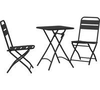 vidaXL Ensemble de bistrot 3 pcs Anthracite Acier