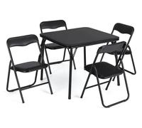 Ensemble de table et chaises pliables pour enfants - Ensemble de 5 pièces de mobilier pour enfants - Table d'activité pour salle de jeux, garderie ou salle de classe - Structure en métal - Noir