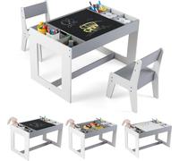 Ensemble de table et chaises pour enfants avec 2 chaises, plateau double face