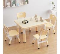 Ensemble de table et chaises pour enfants, comprenant 4 chaises, en plastique. Ensemble de sièges pour enfants, table de jeu multifonctionnelle et réglable en hauteur, stable pour les enfants, ensembl