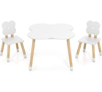 Ensemble de table et chaises pour enfants en forme de fleur, blanc