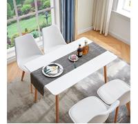 Ensemble de Table et Chaises - Table Blanche pour 2 à 4 Personnes Accompagnée de 4 Chaises Blanches au Design Épuré