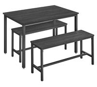 Ensemble de table et de bancs – Panneau de particules et acier – Design moderne – 70 x 110 x 75 cm
