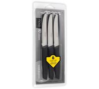 ARCOS Ensemble de 6 Couteaux à Viande - Ensemble de Couteaux Dentelés Polyvalents - Lame en Acier Inoxydable Nitrum de 110 mm - Poignée Ergonomique en Polypropylène Noir - Série Nova
