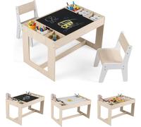 Ensemble de table pour enfants avec 2 chaises, plateau double face