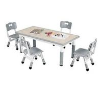 Set de table pour enfants, réglable en hauteur, design moderne minimaliste, gris