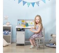 Ensemble de table pour enfants - Table pour enfants avec chaise - Bureau pour enfants - Table de jeux - Table avec tableau blanc - Gris