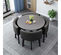 Ensemble de table ronde moderne avec 4 chaises - Table de cuisine peu encombrante pour les petits, parfaite pour les repas de famille et les réunions, 80 cm / 31.5in, motif cactus pour balcon ou salle