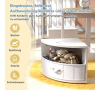Ensemble de table ronde pour enfants avec 4 tabourets de rangement, en bois