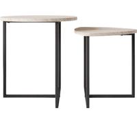 Ensemble de tables basses de style industriel - Noir/chêne - Ensemble élégant de 2 tables