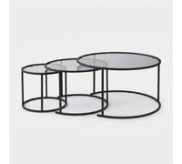 Tables gigognes Ensemble de Aurum 80 60 42 noir gris 80 x 80 x h43
