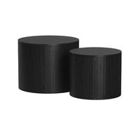 Ensemble de tables basses Tavilo, 48x48cm 2 pièces, Chêne/Noir, Vicco 55194