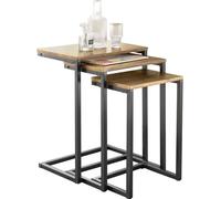 Ensemble de tables d'appoint Mara - Lot de 3 - Tables gigognes - Marron - Noir - MDF - 46 x 61 x 30 cm