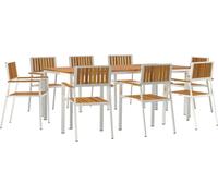 Ensemble de tables d'extérieur vidaXL, 9 pièces, dimensions : 200 x 90 x 75 cm