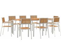 Ensemble de tables d'extérieur vidaXL, 9 pièces, dimensions : 200 x 90 x 75 cm