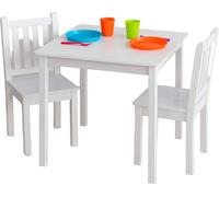 Ensemble de tables pour enfants en bois, blanc, 2 chaises, table d'apprentissage et de jeu pour chambre d'enfant