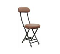Ensemble de tabourets de bar pliables et portables - Chaise ronde en cuir rembourré avec dossier - Assemblage facile - Design élégant et confortable - Marron