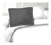 Lovely Home – Lot de 2 taies d'oreiller 100% coton 50 x 70 cm – Gris foncé