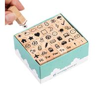 Ensemble de tampons en caoutchouc en bois,timbres en bois Timbre en | Timbre de symbole de cartes d'art en bois créatives pour adultes, ,
