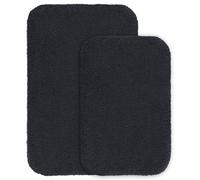 Ensemble de tapis de bain, 2 pièces – Antidérapant – En microfibre épaisse – Super absorbant et lavable en machine – Pour salle de bain – Noir, 40 x 60 cm et 50 x 80 cm