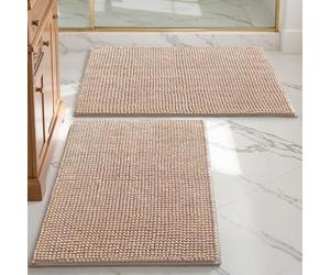 Ensemble de tapis de bain Azomor, doux et absorbants, avec chenille, pour un confort optimal dans la salle de bain