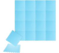 Ensemble de tapis de protection - Dalles de puzzle - Protection de sol pour piscine - Système de montage simple - 50 x 50 cm - Bleu