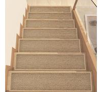 Ensemble de tapis de sol antidérapants pour escaliers, comprenant 15 tapis épais en lin avec un dos adhésif, pour intérieur, idéal pour les enfants, les personnes âgées et les animaux de compagnie. Ne