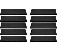 Ensemble de tapis de sol en caoutchouc pour escaliers - Marches antidérapantes - Pour une montée des escaliers en toute sécurité - Matériau résistant aux intempéries - 10 pièces de 75 cm - Noir