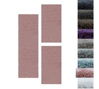 Ensemble de Tapis Shaggy Set lit chambre cadre Poil souple 3 pièces Rose (2x) 60 x 110 cm + (1x) 80 x 150 cm