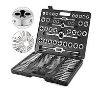 Ensemble de tarauds et matrices 86 pièces 110 en acier tungstène titane outil filetage à la main avec clé tournevis for réparer coupe(110PCS)