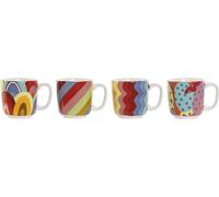 Ensemble de tasses à café DKD Home Decor Coloré Corail Bambou Dolomite Moderne 180 ml