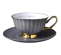 Ensemble de tasses à café Ensemble de tasses à café et soucoupes Tasse à latte Phnom Penh peinte à la main Convient pour les accessoires de table basse de cafetière de bureau à domicile (Noir)