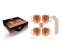 Ensemble de tasses Diamond verre moscow mule cuivre