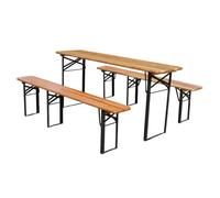 Ensemble de tente à bière pliable : ensemble de table à bière avec 2 bancs, pliage rapide en 3 secondes, gain de place, capacité de charge de 200 kg, ensemble de meubles de jardin résistant aux