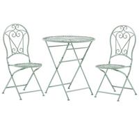Ensemble de terrasse bistrot table et 2 chaises vertes TRENTO