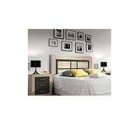 Ensemble de tete de lit + 2 chevets coloris chene cambrian, graphite --