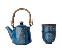 Ensemble de thé BLUE WAVE, set de 3 pc, bleu, céramique, MIJ