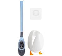 Ensemble de Toilette et Support,de Toilette de Luxe en Silicone,Balai WC Montage Mural,au Sol,Balayette WC Ventilée,Séchage Rapide sans Odeur,Bleu