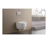 Ensemble de toilette Fukana round, blanc, sans bride, avec abattant WC